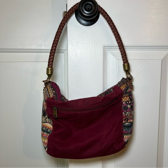 Sakroots Elsa Small Hobo Bag / Purse, Burgundy - Picture 3 of 13